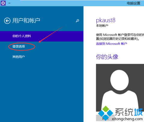 点击“登录选项”