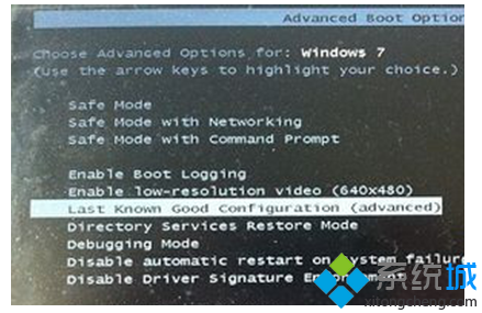 选择last known configuration