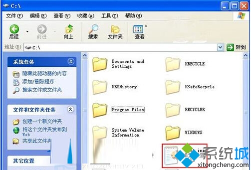 “boot.ini”复制到C盘