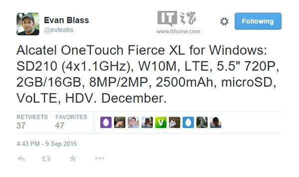 阿尔卡特被曝年底推出Win10 Mobile入门机