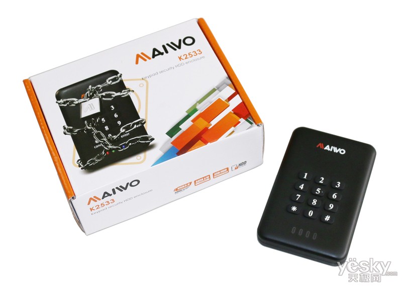 加密就是这么简单 MAIWO K2533加密硬盘盒