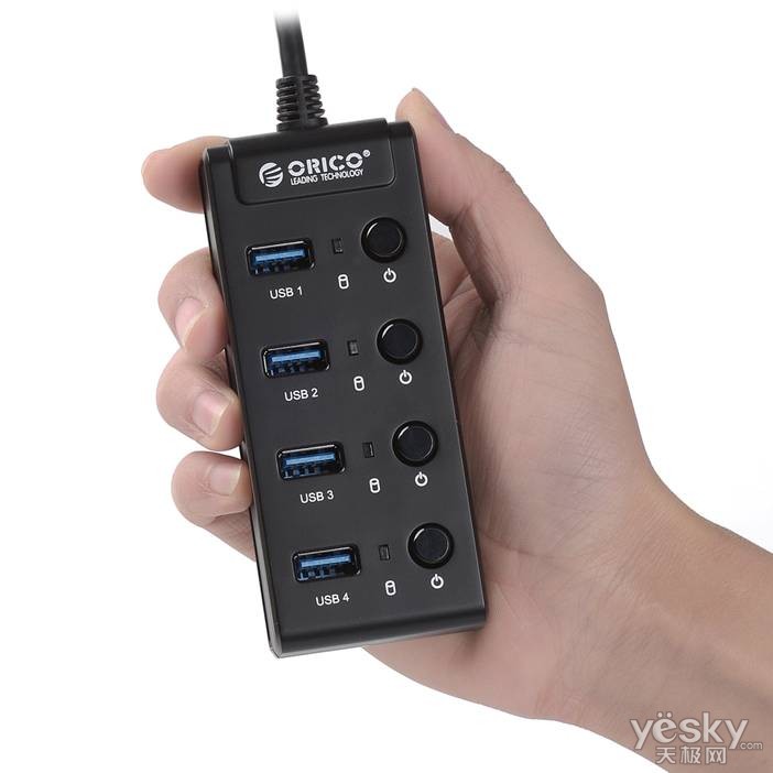 4口带开关USB3.0集线器发布 给你高速新体验