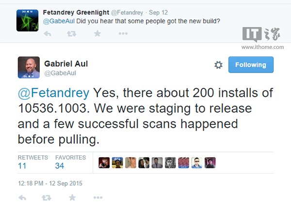 微软:升级到Win10 Mobile预览版10536.1003大约有200人
