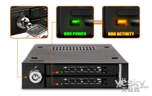 艾西达克双2.5硬盘转3.5寸软驱位抽取盒