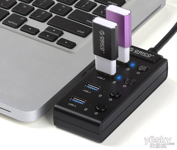 4口带开关USB3.0集线器发布 给你高速新体验