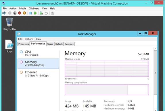 然后运行以下命令：get-counter \Hyper-v Dynamic Memory Integration Service\Maximum Memory